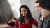 Medical students listen to CPTR faculty during discussion.